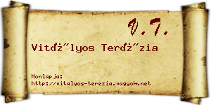 Vitályos Terézia névjegykártya