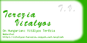 terezia vitalyos business card